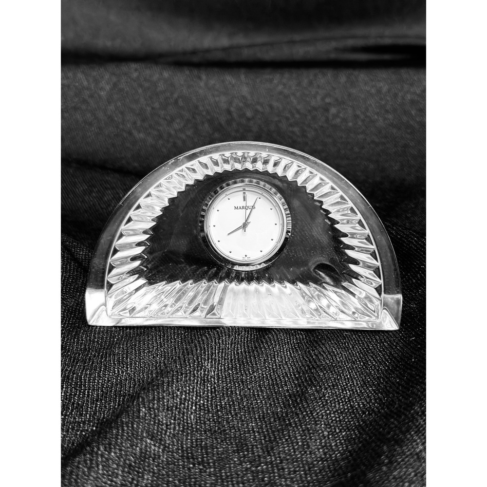 Waterford marquis Crescent‎ Crystal desk clock blue sticker made in Germany